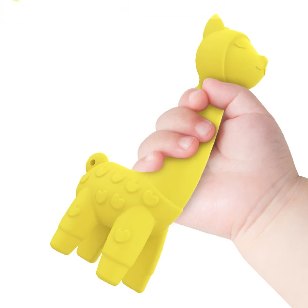 

1pcs Baby Teether Toy Molar Stick Animal Silicone Teethers BPA Free Nursing Baby Teething Toys Birth Month Charms Bracelets