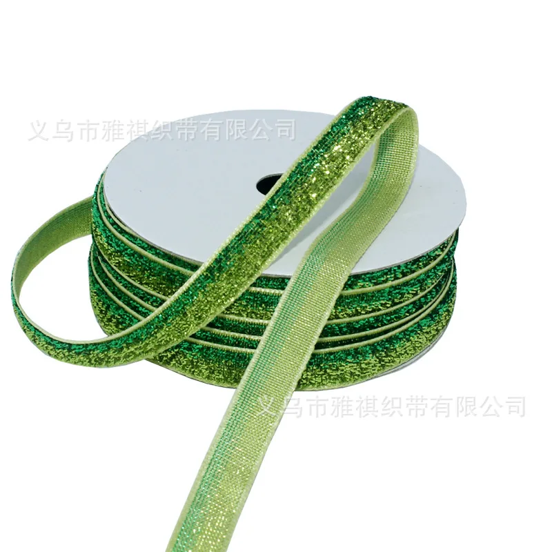 1 см градиентная цветная флокирующая лента лебедь шелковая Золотая луковая