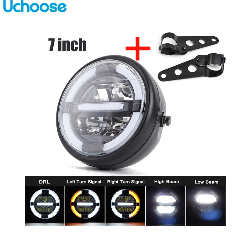 Светодиодные мотоциклетные фары дальнего и ближнего света дневные ходовые огни 7