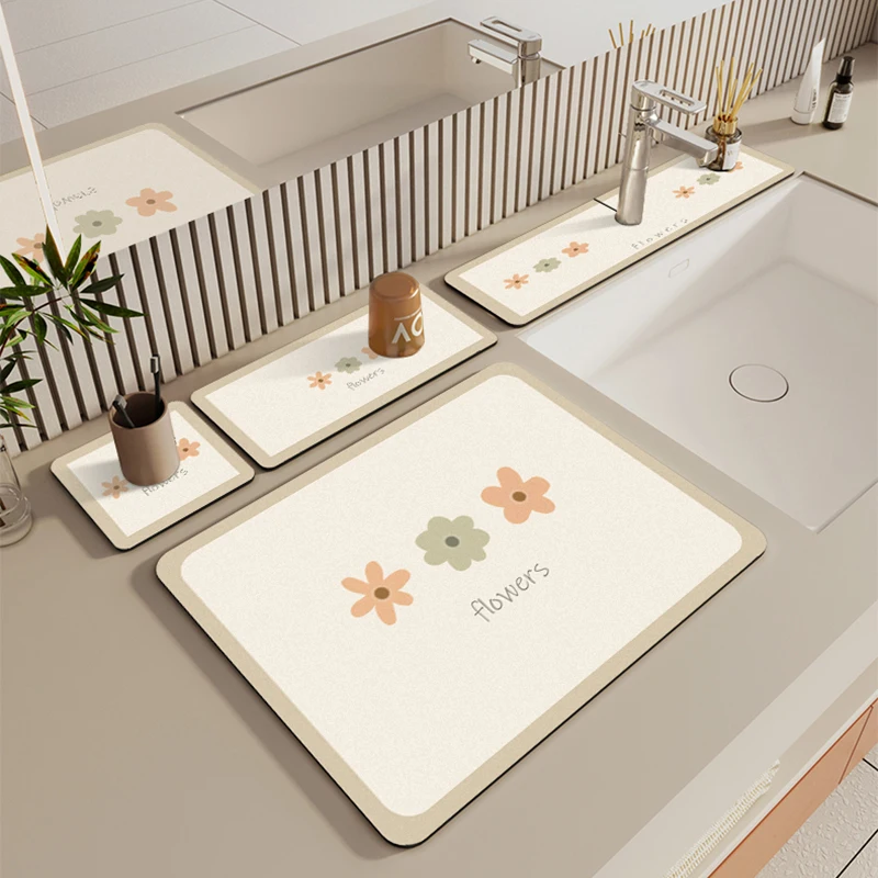 

Kitchen Countertop Absorbent Mat Soft Draining Mat Tabletop Tableware Drying Mat Coaster Bar Mat Non-washable Placemat