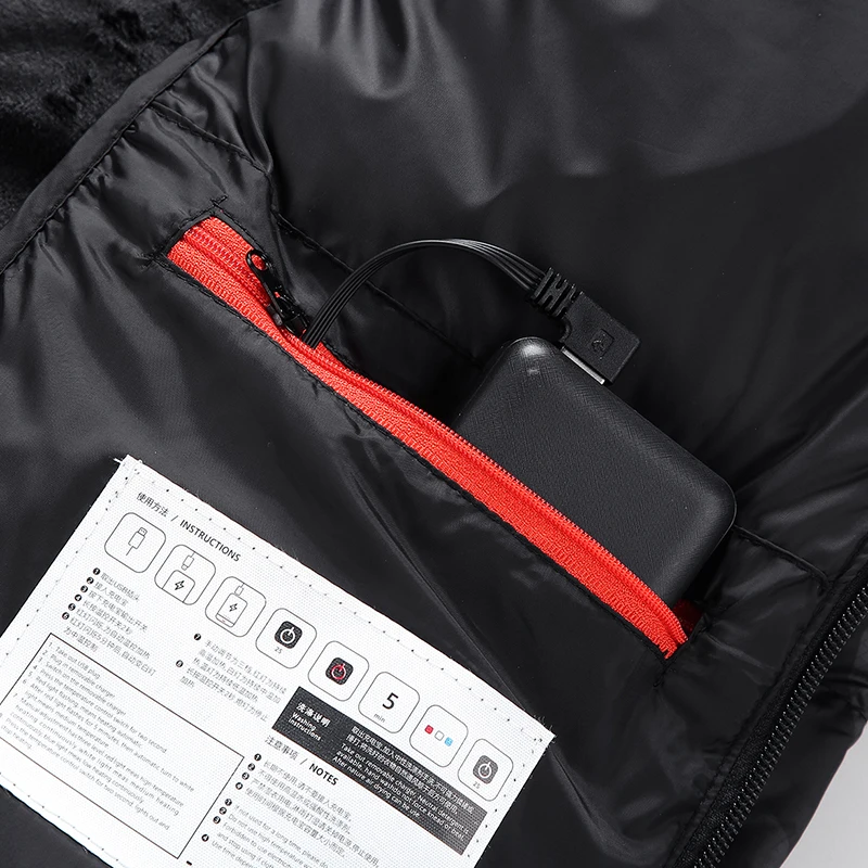 2023Intelligent temperature control USB rechargeable heated cotton jacket warm down cotton jacket electric heating jacket