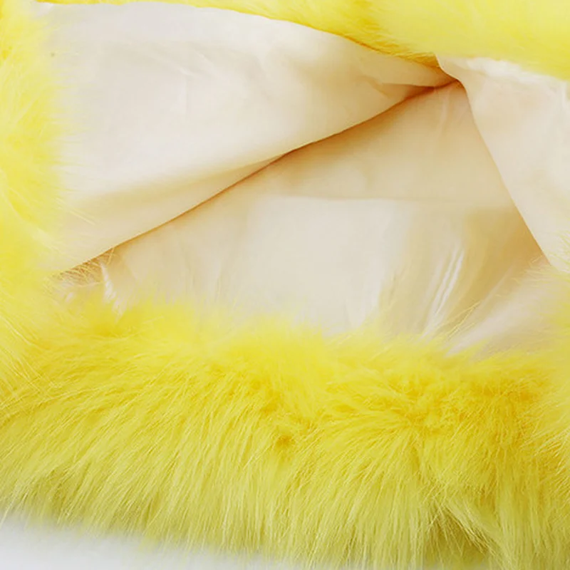 Winter Faux Fur Coat Fox Fur Coat Winter Short Warm Fox Fur Round Neck Long Sleeve Stitching Coat Woman Winter Coats and Jackets