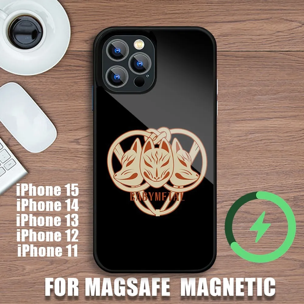 Чехол для телефона Babymetal Japanese Girl Idol iPhone 11 12 13 14 15 Plus Pro Max с зарядкой Magsafe магнитный