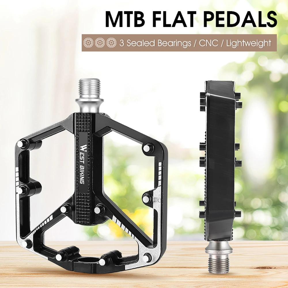 

Ultralight Aluminum Alloy Bicycle Pedals 3 Bearings Bike Pedals AntiSlip Waterproof Flat Wide Cycling Bikes Pedals