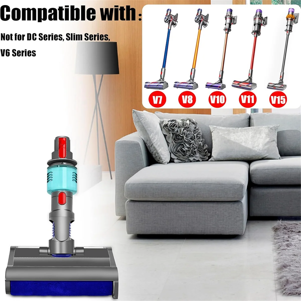 Щетка для мытья электрической насадки Dyson V7 V8 V10 V11 V15 влажной и сухой уборки с
