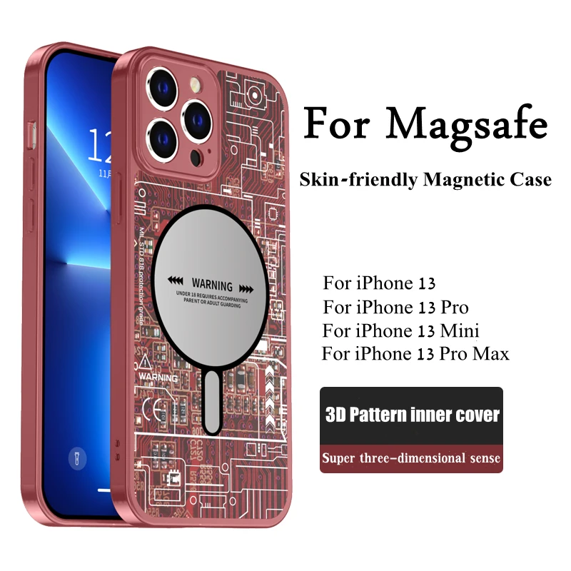 

Skin-friendly Magnetic Case For iPhone 12 13 Pro Max For Magsafe Wireless Charging All-Inclusive Micro-Frosted Soft TPU Cover