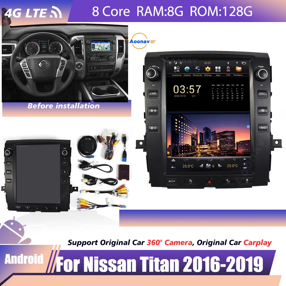 

Radio Automotive For Nissan Titan 2016 2017 2018 2019 BT Stereo wireless GPS Navigation Touch Screen 2 Din Recorder