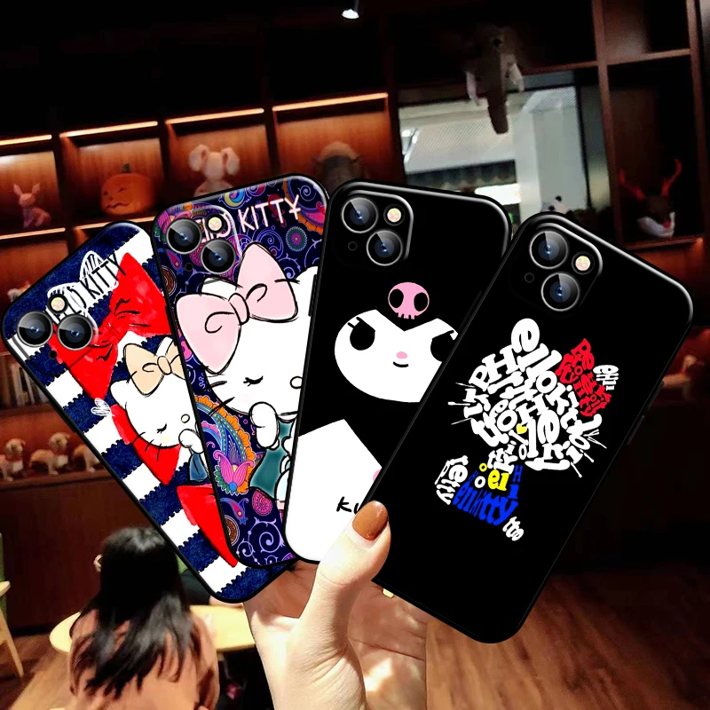 

Cute Hello Kitty For Apple iPhone 13 12 11 Pro Max 13 12 Mini X XR XS Max SE 5 6 6S 7 8 Plus Phone Case Soft Carcasa Funda