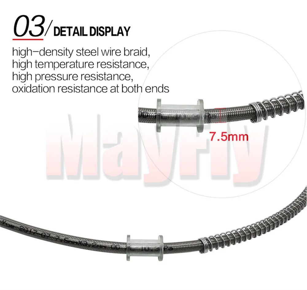 Фото Миритрица 10 мм 28 °   Подходит для GSXR1000 GSX1300R RG400 RG500 TL1000R GS500F плетеная линия стальной тормозной шланг кабель гидравлическая труба банджо №4