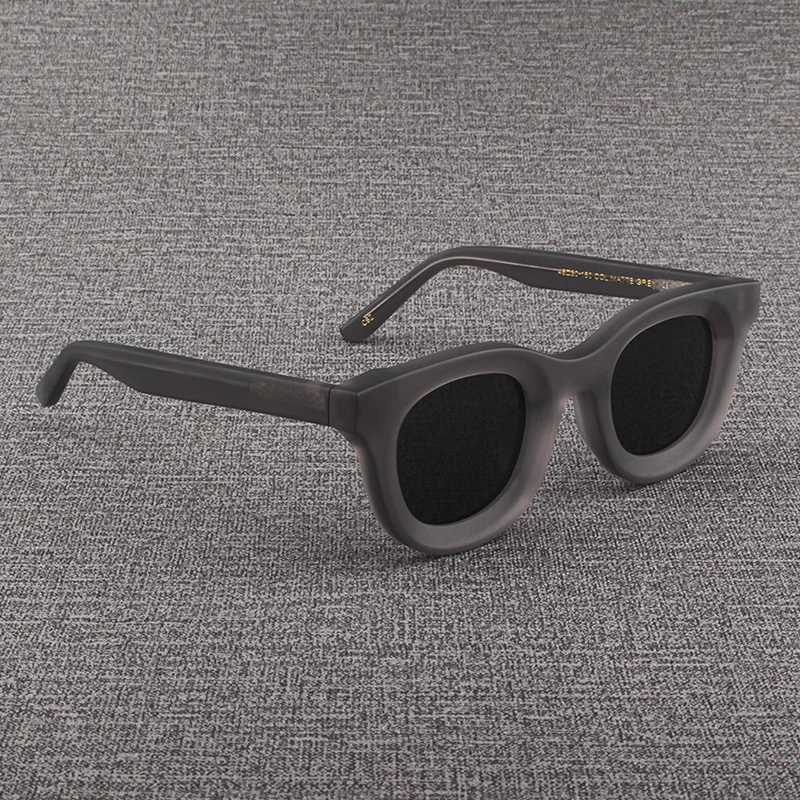 Zerosun Vintage Grey Men Polarized Sunglasses Male Oversized Sun Glasses for Female Unisex Acetate Steampunk Black Shades
