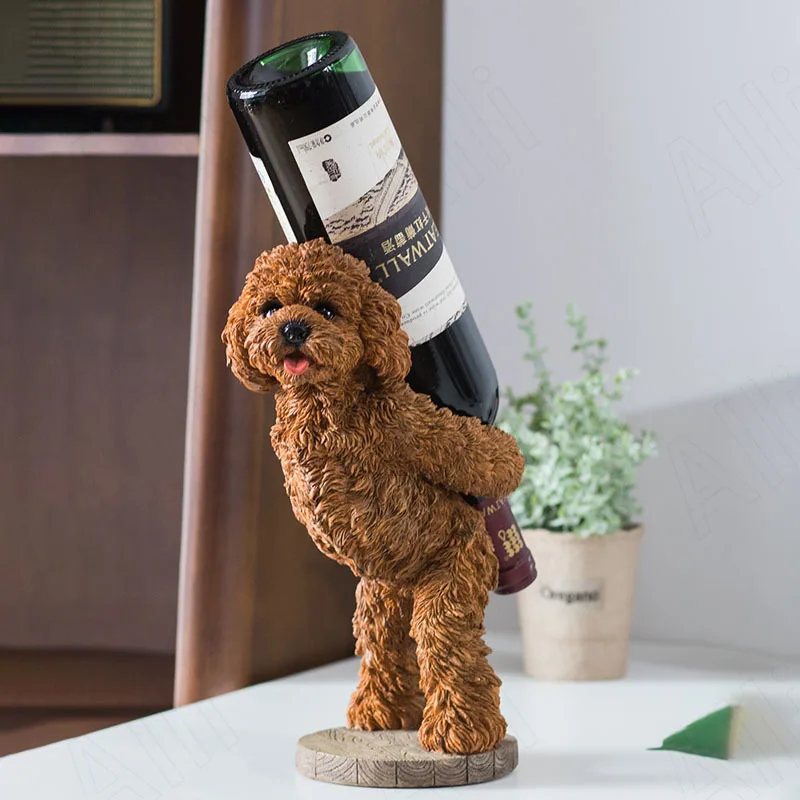 

Northern Europe Resin Ornament Living Room Coffee Table Creative Cute Dog Wine Rack Wine Cooler Home Knickknacks Home Decoration