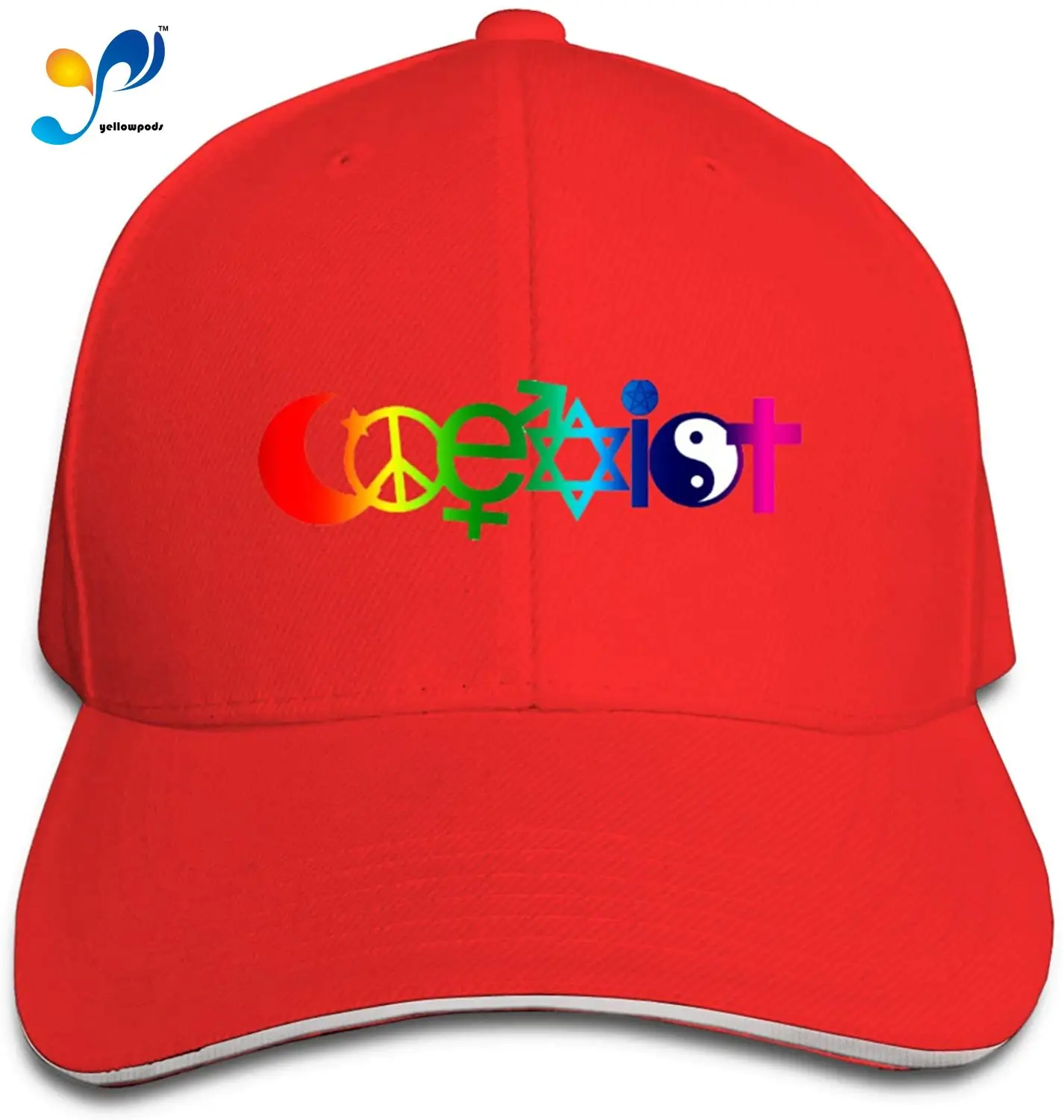 

Coexist Rainbow（1） Unisex Sandwich Baseball Cap