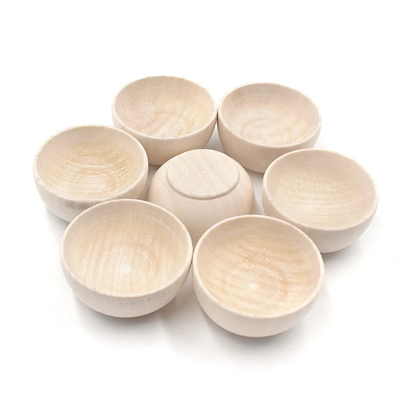 

Small Children's Painted Wooden Bowl DIY Wooden Crafts Wooden Bowl Oak Fruit Decoration Room Decoration 57 * 30MM