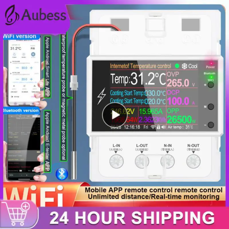 

Smart Home Din Rail Digital Thermostat App Remote Control Waterproof Ntc Sensor At4pt 100a Metal Ntc Sensor Wifi Bluetooth