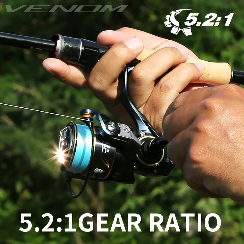 Катушка рыболовная компактная карбоновая с винтом и ручкой 5 кг