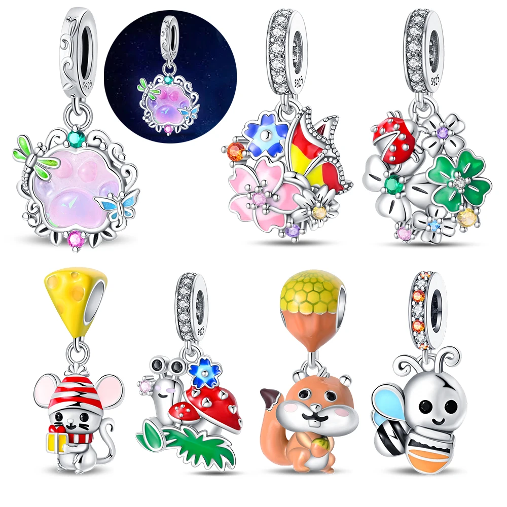 Подвеска из стерлингового серебра 925 пробы с изображением белки равлика пчелы