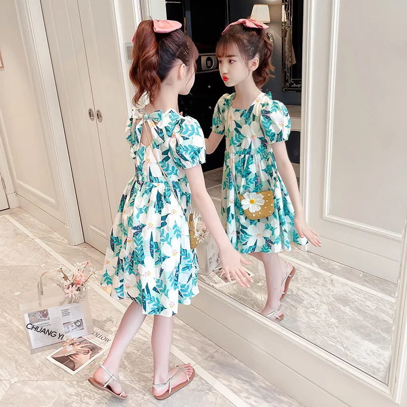 Детское Хлопковое платье с коротким рукавом на возраст от 10 до 12 лет - купить по