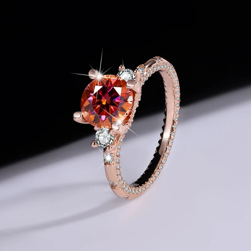 love ring Popular S925 Sterling Silver Spark Moissanite Diamond Ring 2 Carat Birthday Gift Proposal Ring