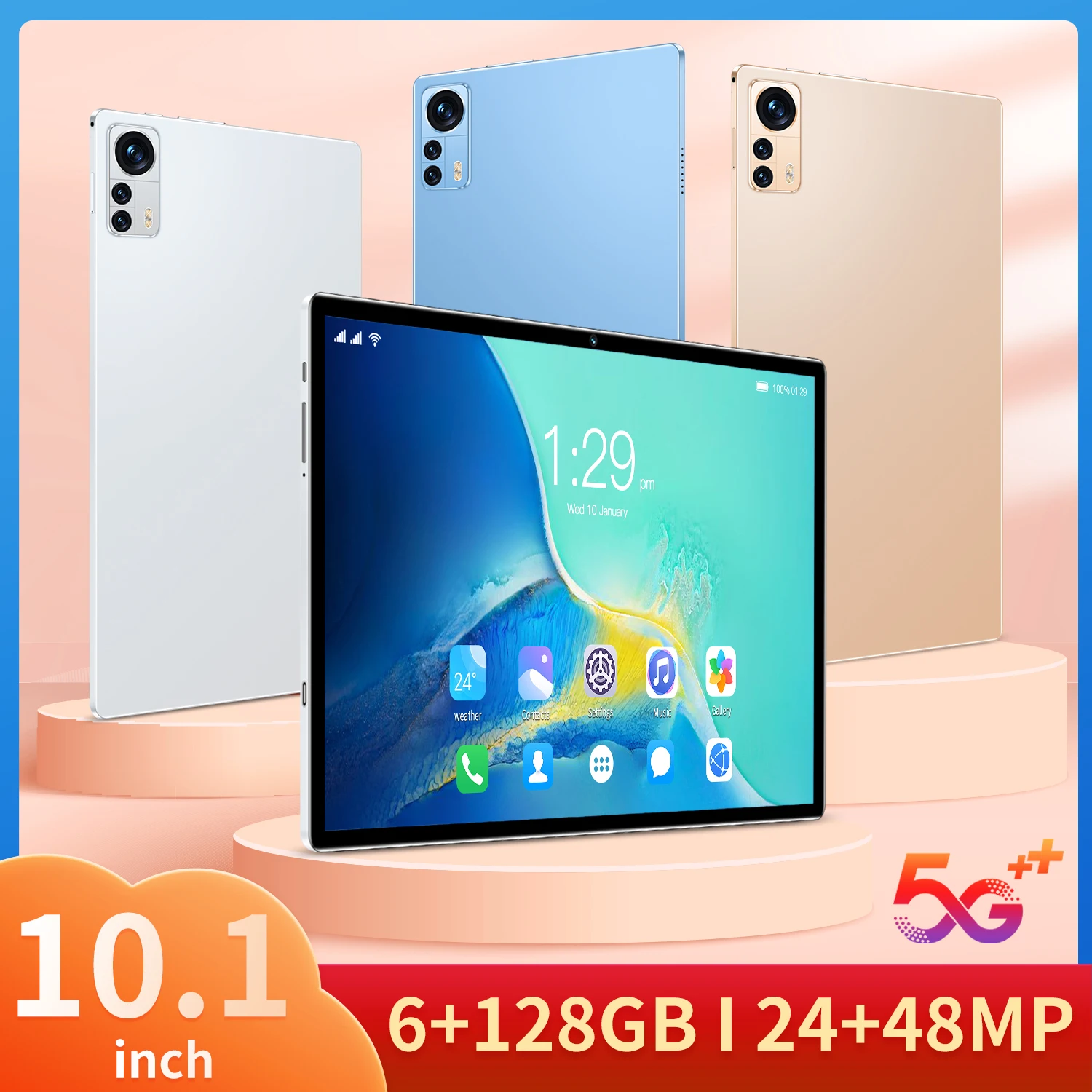 

[Global Edition] 2022 Nova Tablet De Chegada Pc Android 12 Polegadas Tela Grande 6+128GB Card Duplo Classe Online