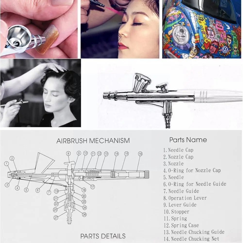 

Gravity Mini Airbrush Detachable Skin Care Fluid Cup Makeup Accessories Nail Paint Gun Diy Art Paint Tool Face Tattoo Spray S7h2