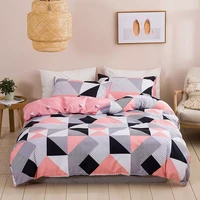 geometric plaid printed duvet cover set with pillowcase nordic bedding sets king size single double queen bedclothes no sheet