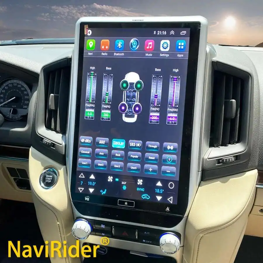 

256 ГБ 13,8 "автомобильный Android 1920*1080 2K экран Carplay для Toyota Land Cruiser 200 2017 2018 2019 стерео GPS Navi DSP видеоплеер