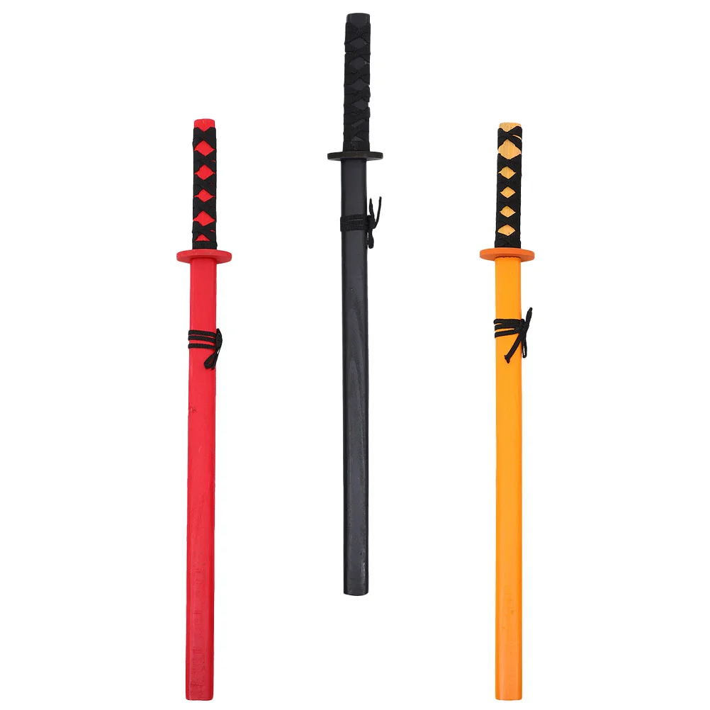 

Japanese Samurai Sword Cosplay Prop Kids Toy Wood Katana Wooden Accessories Number Toys