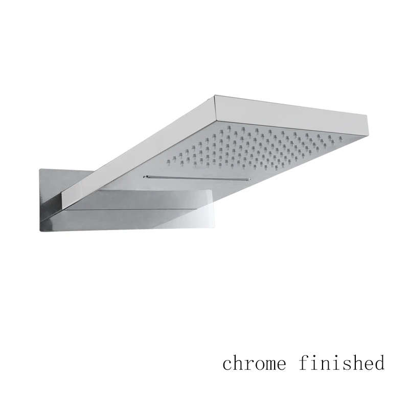 

KEMAIDI черная насадка для душа с дождевой водопадом, насадка для душа, светодиодный спрей для душа для ванной комнаты, квадратный верхний спрей, черный/кисть, золото