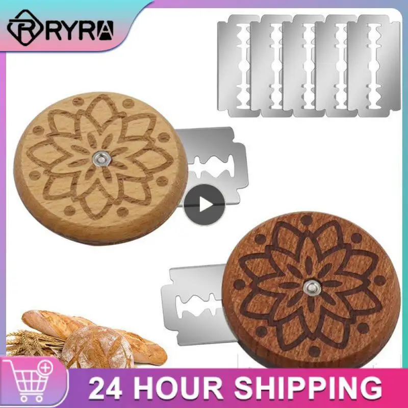 

Ergonomic Design Bread Knife Portable Wood Texture Bread Contouring Knife Fine Control Easy Grip Handle Homemade Bakery Durable