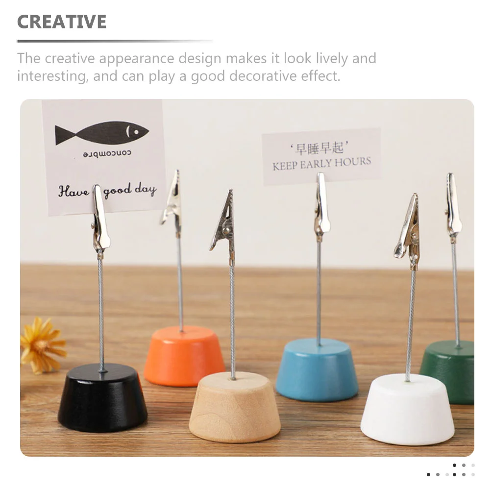 

16 Pcs Pictureframes Desktop Card Clip Party Accessories Note Photos Message Clips Wooden Memo Holder