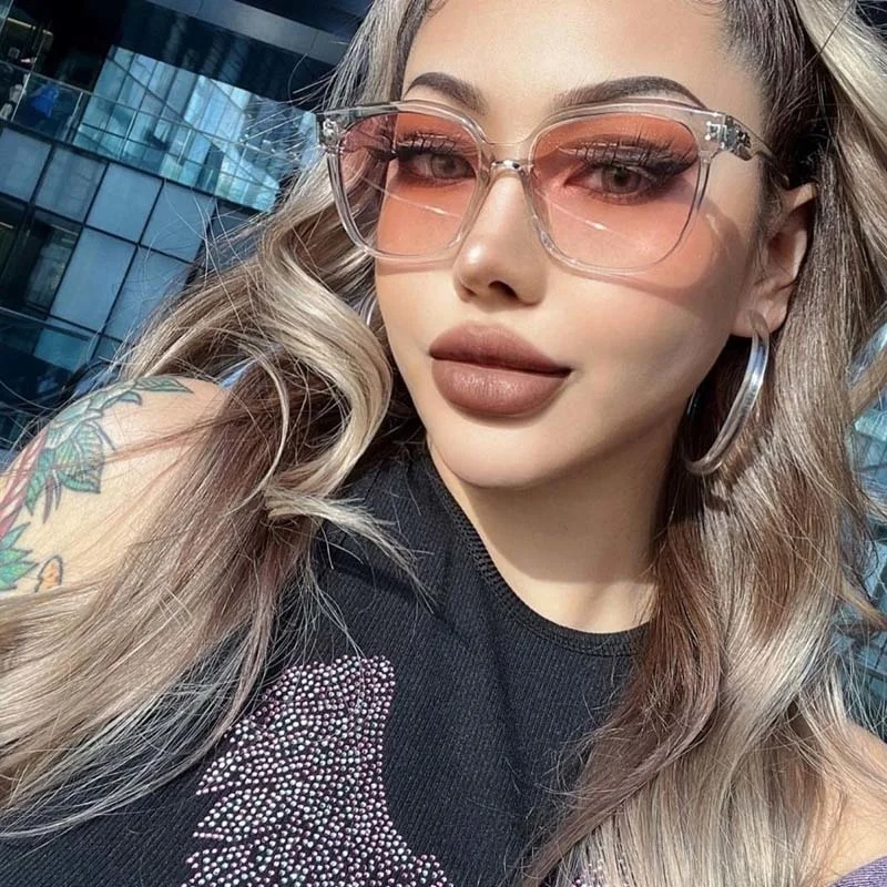 

Fashion Pink Square Sunglasses For Women Men Retro Oversized Glasses For Female Men Brand Polarized Sun Glasses Driving Oculos