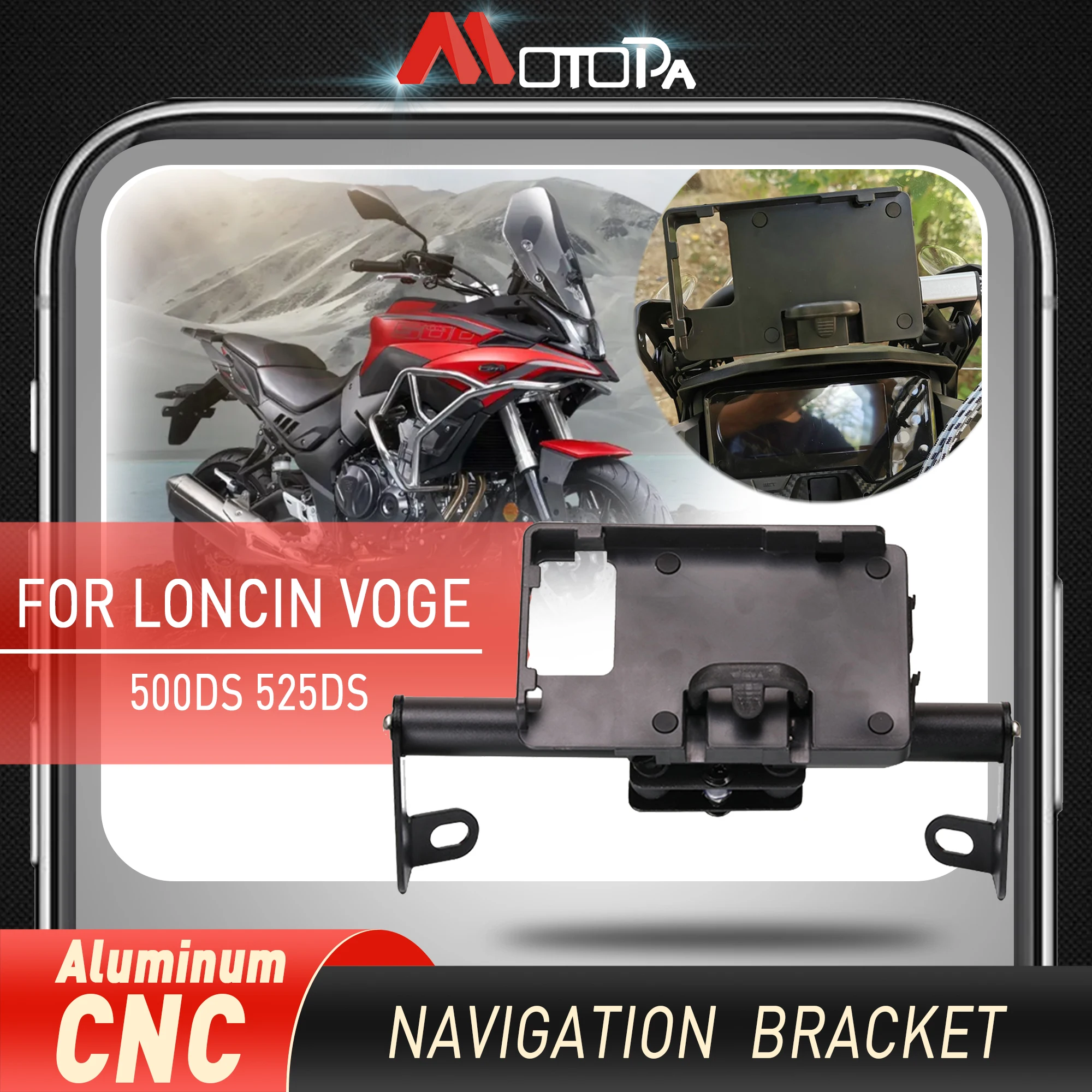 

For LONCIN VOGE 500DS 500 DS 525 525DS Navigation Bracket Mount Smartphone GPS Holder for LONCIN VOGE 500DS