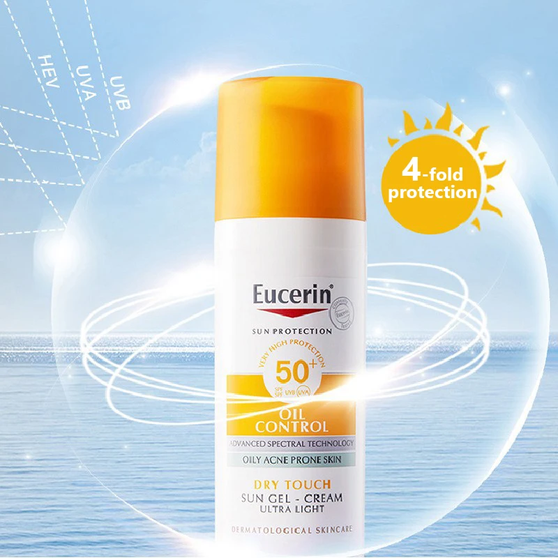 

Eucerin Sunscreen SPF 50+Oil Control Waterproof Facial Sunblock Women Oily Acne Prone Sensitive Skin UV Protection Moisturizing
