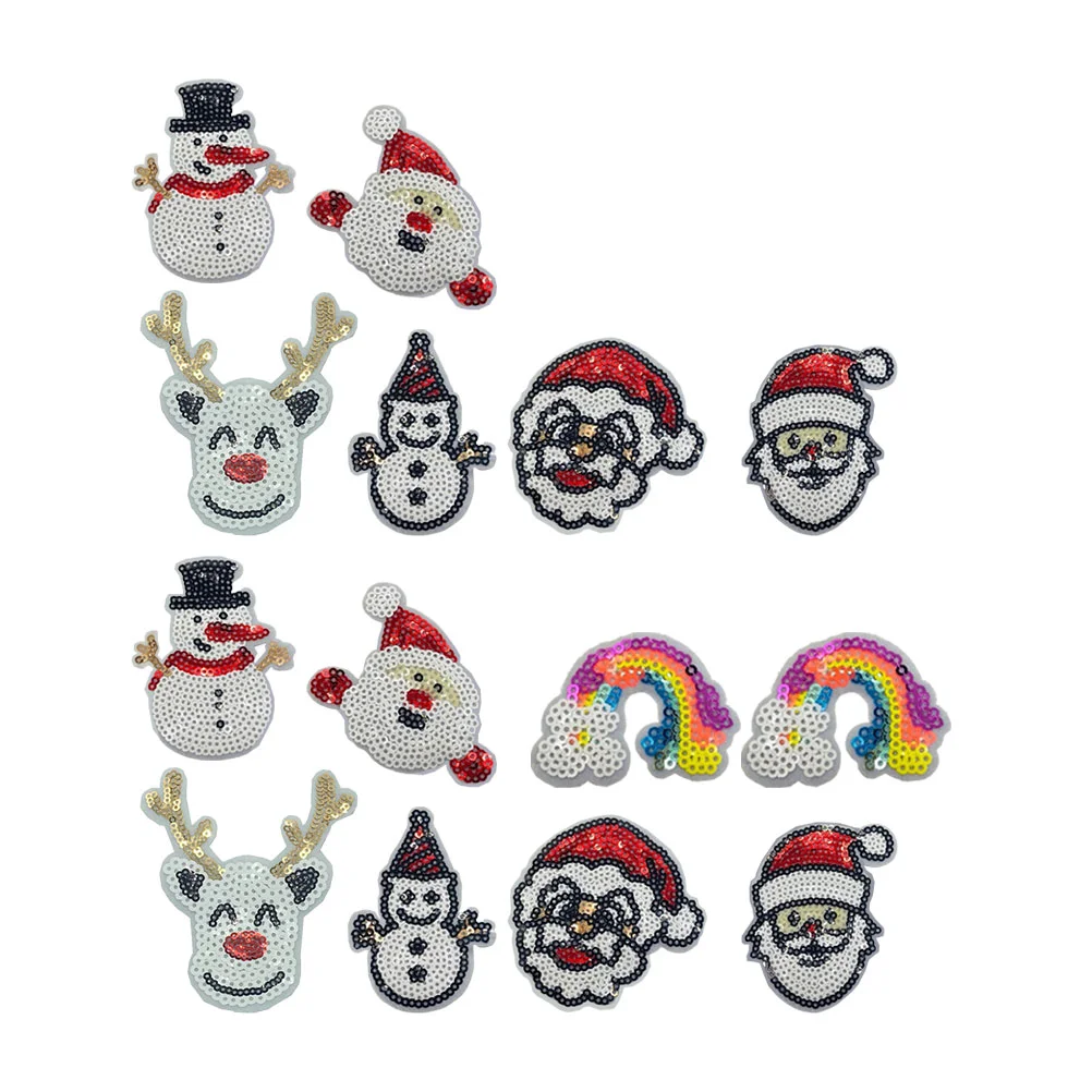 

Christmaspatch Appliqueiron Clothes Embroidery Claus Embroidered Sew Snowman Stickers Jackets Cloth Badges Santa Fashion