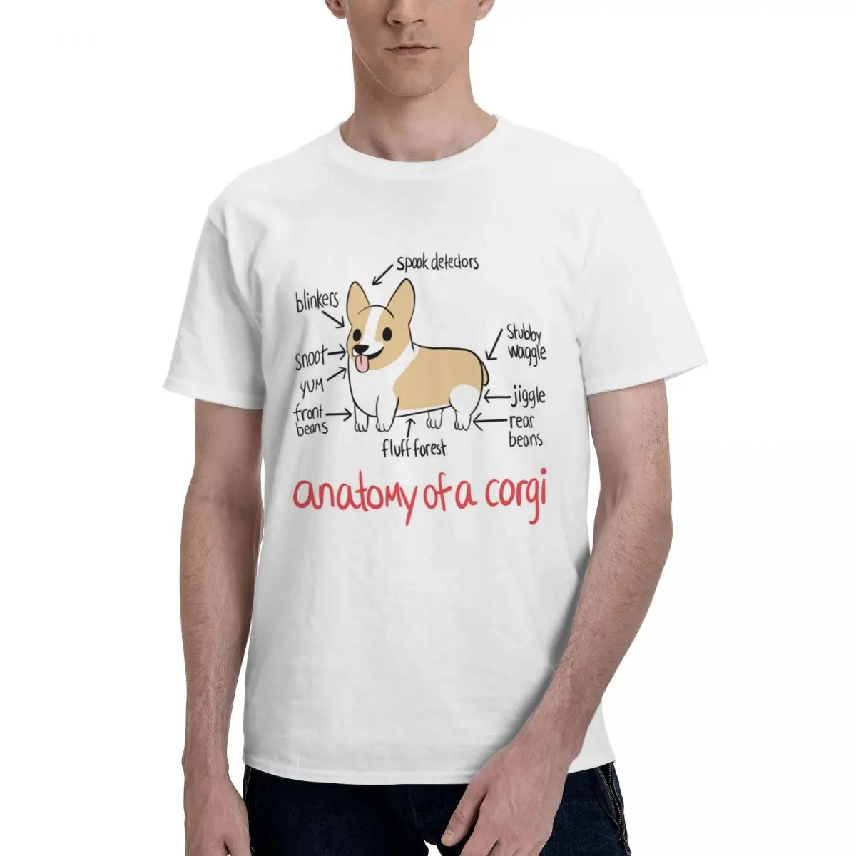 

Anatomy Of A Corgi T Shirt puppy god animal anatomy fluff Vintage 100 Cotton T-Shirt Print Short Sleeve Couple T-Shirts for Man