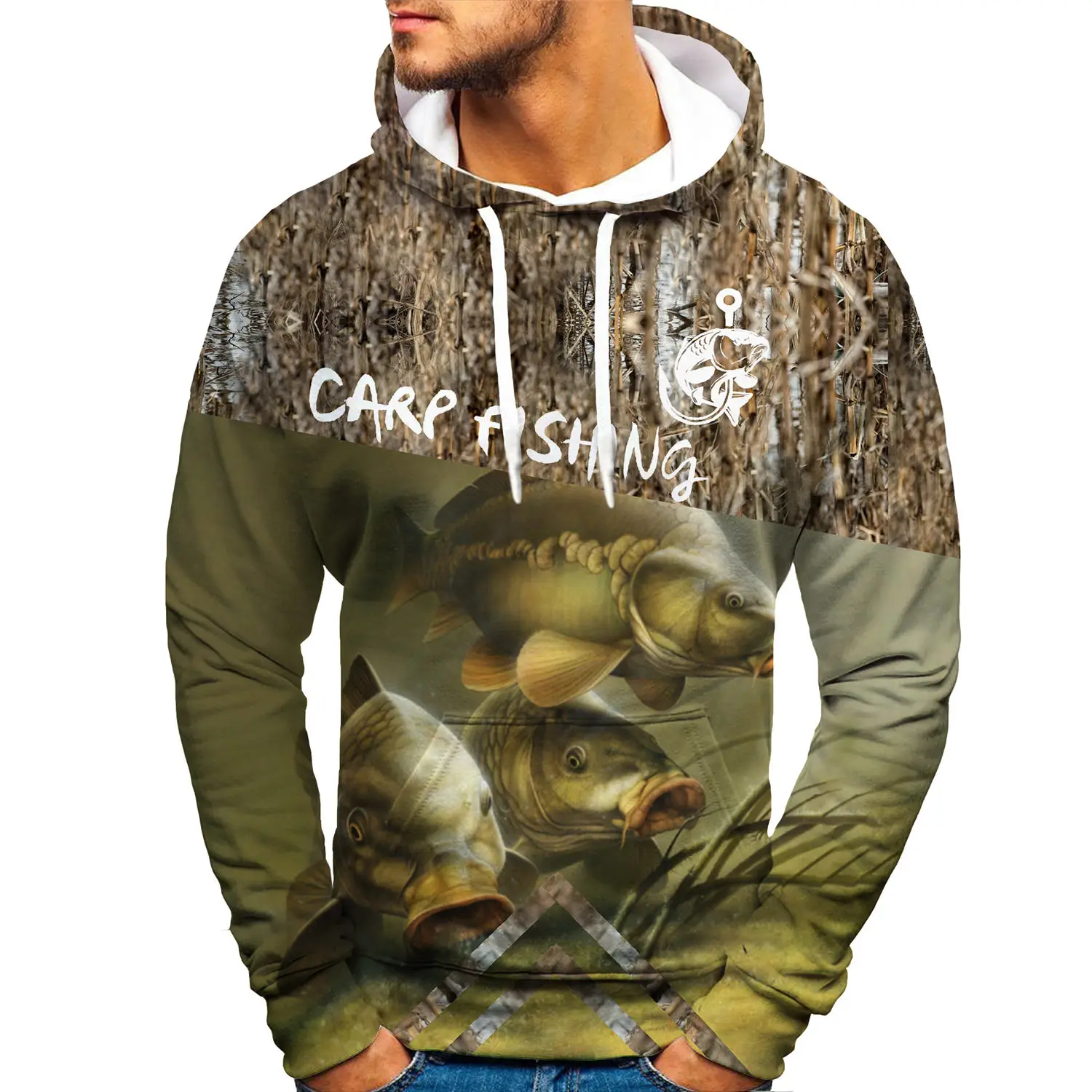 Cool Carp Fish Hoodie Personality Animal 3d Print Hoodies Casual Funny Long Sleeves Fashion Fishing Pullover Unisex Sweatshirts