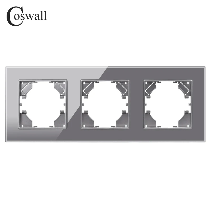 

COSWALL серая стеклянная розетка с USB CS-D1o-13
