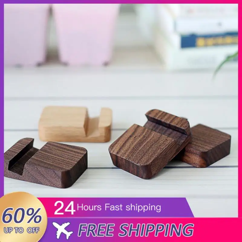

Universal Cell Phone Racks Portable Beech Walnut Desk Stand Holder For Mobile Phones Tablets Home Office Storage Organization