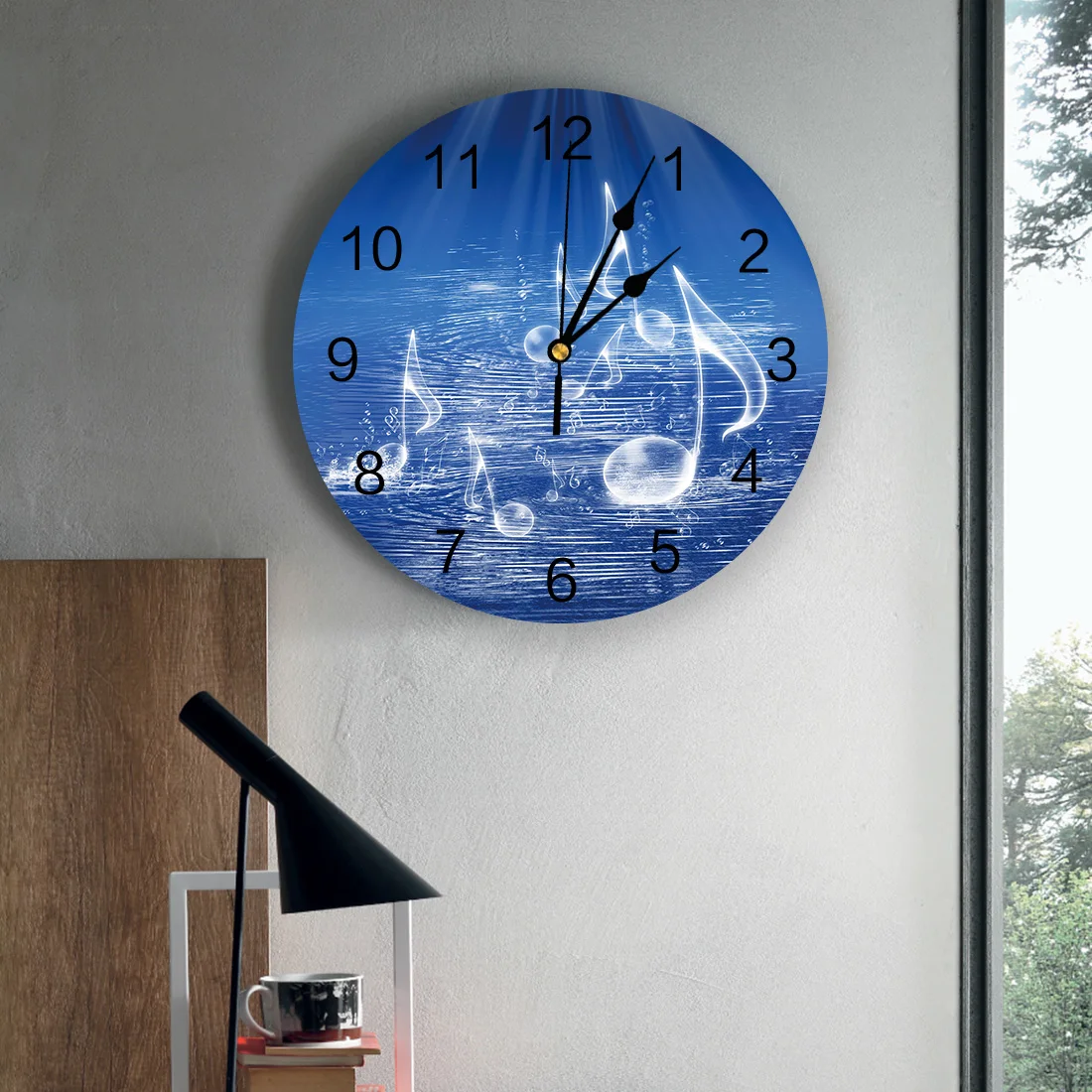 Настенные часы с музыкой синее море для детской комнаты Современный домашний