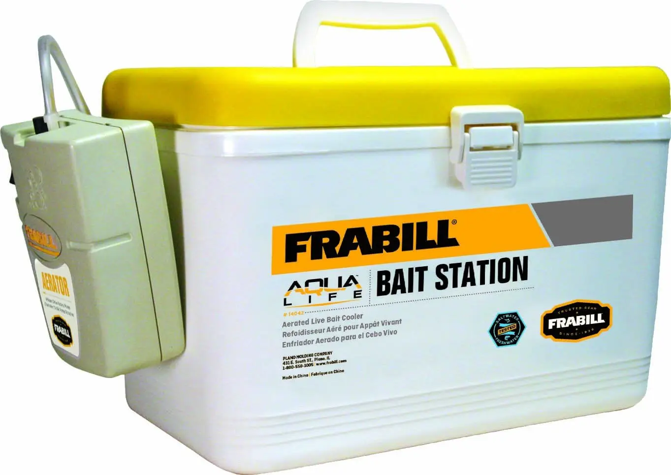 

Box with Aerator | Live Bait Storage Cooler with Portable Aerator | 8-Quart Capacity