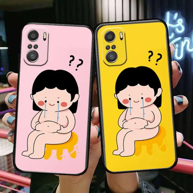 

Fat cute little girl Phone Case For xiaomi redmi 11 Lite pro Ultra 10 9 8 MIX 4 FOLD 10T Black Cover Silicone Back Prett