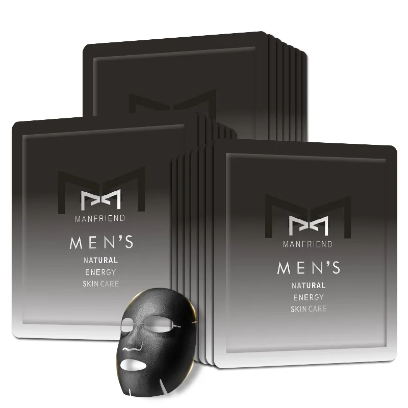 

MANFRIEND men's whitening mask 10 pieces of oil control, water replenishing, acne removing, black pox print and shrink pores.