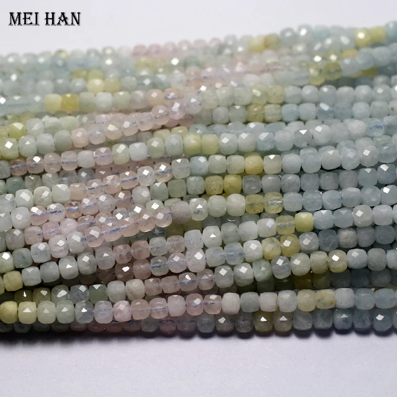 Meihan (1 нить/комплект) Натуральный аквамарин берилл 4 2 мм граненые искусственные
