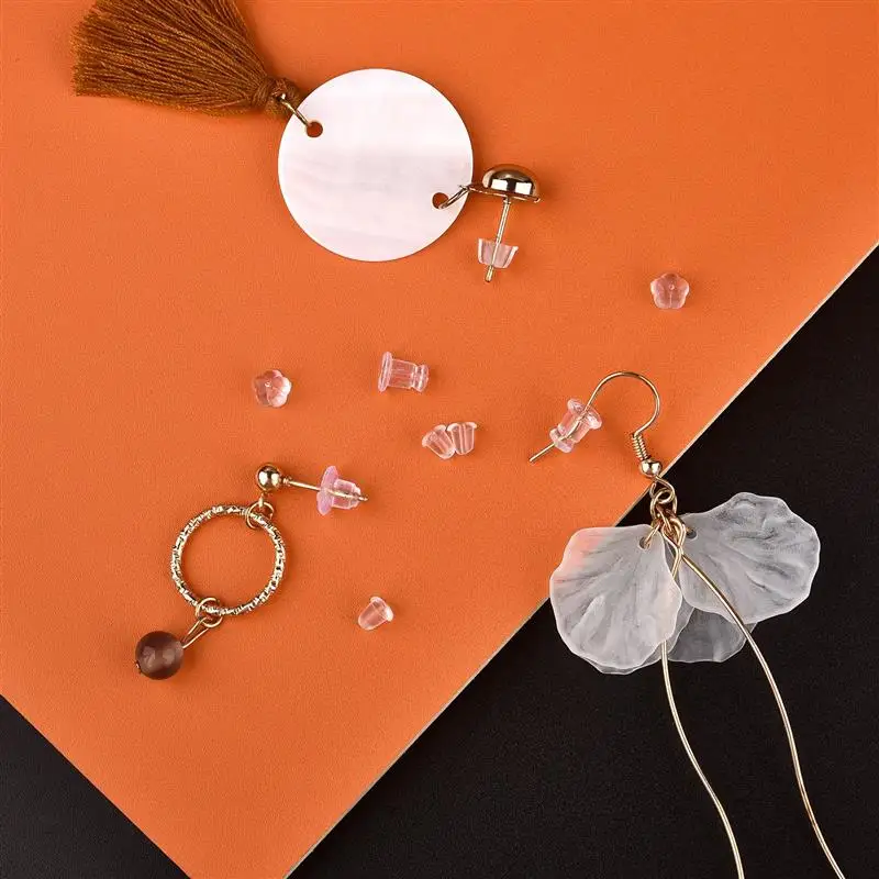 Набор силиконовых резиновых ушных штепсельных вилок для сережек гвоздиков