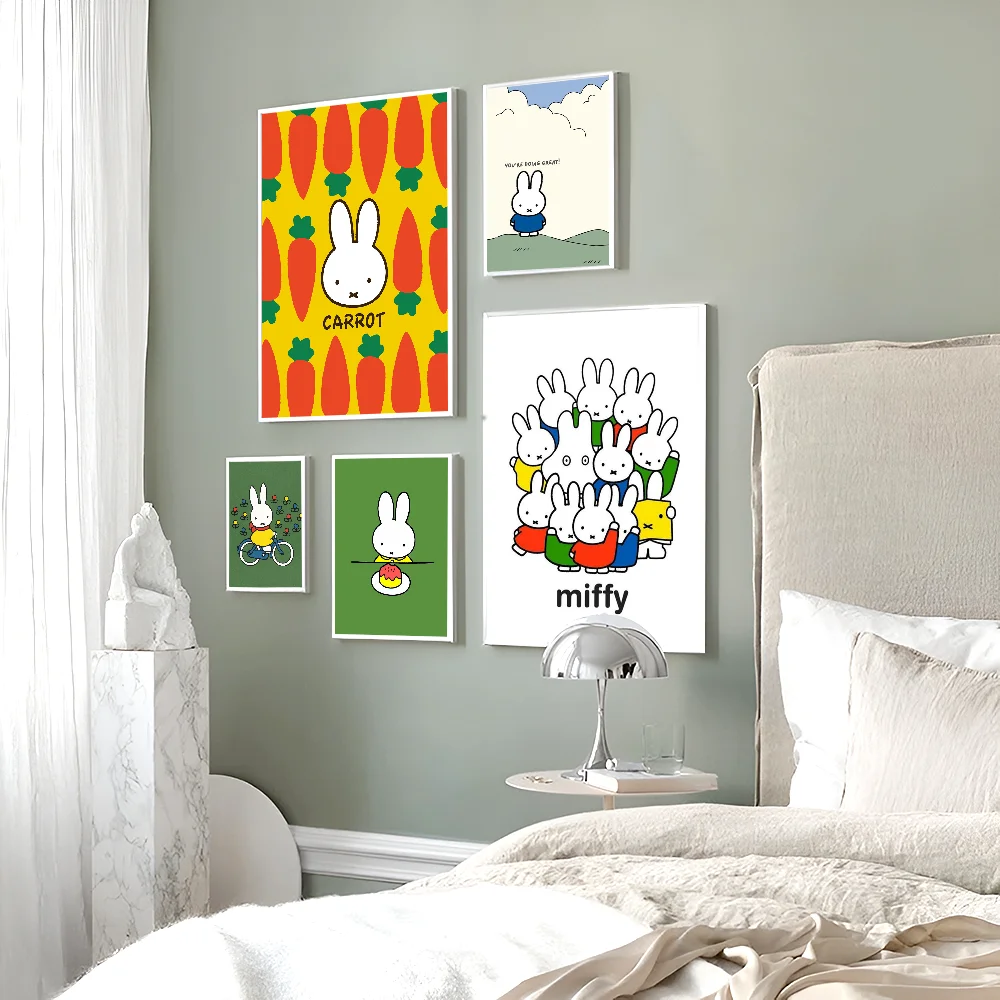 Самоклеящийся художественный постер M-Miffy белая бумага принты постеры