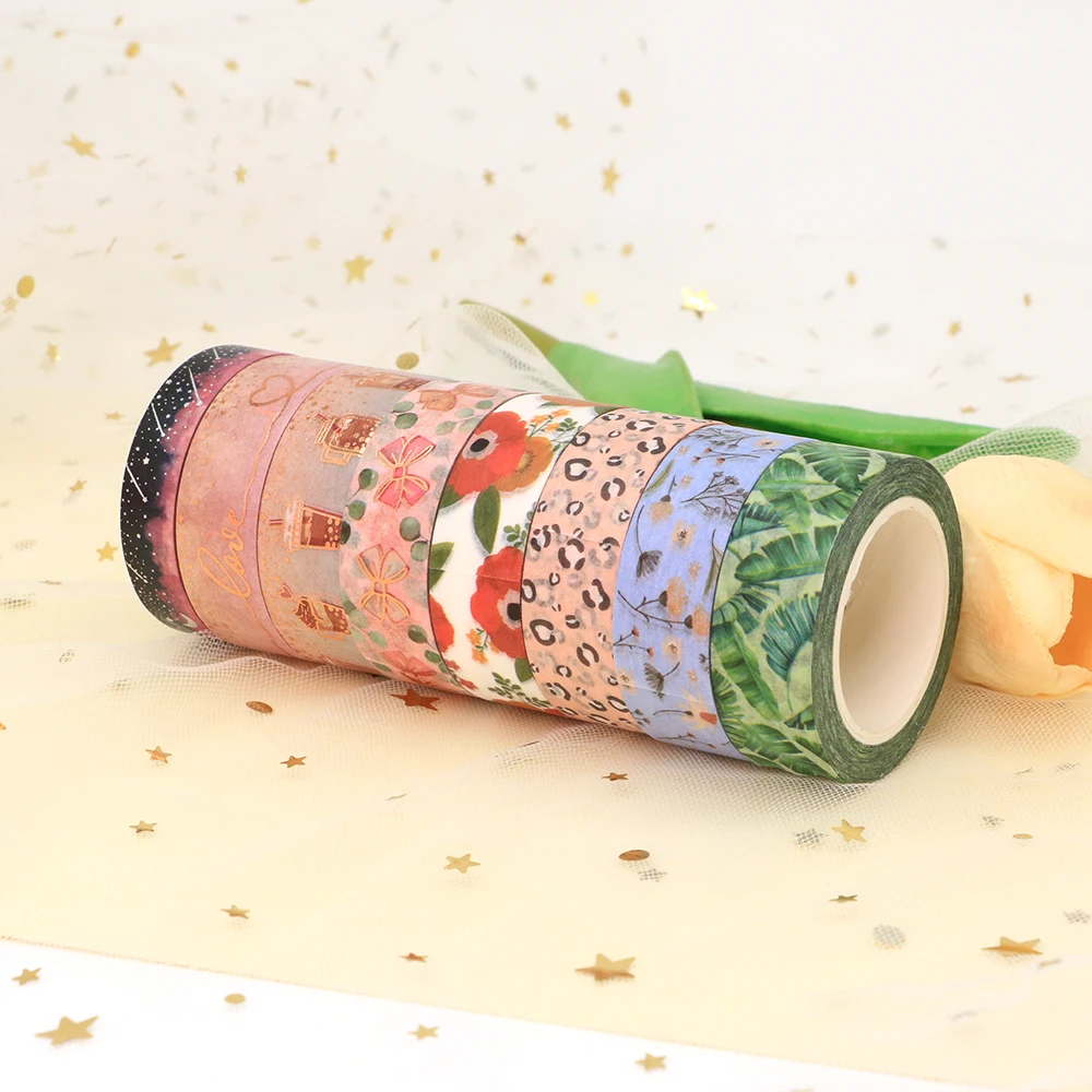 2022 NEW 1PC 10M Spring Starry Sky Butterflies Milk tea Flowers Leopard print Masking Tape Scrapbooking stationery  washi tape images - 6