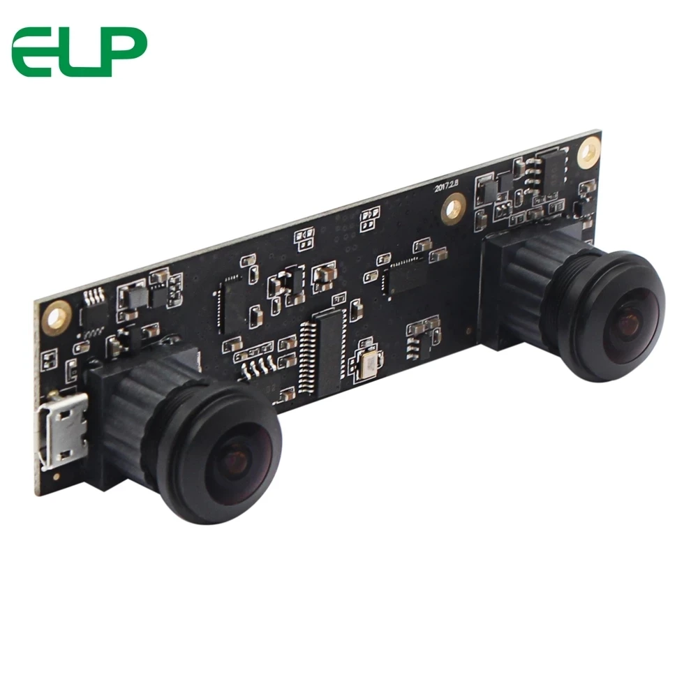 

ELP Wide Angle FOV180 Dual Lens Stereo Camera Modlue 1080P HD CMOS AR0330 Sensor 3D VR Camera For 360degree Camera