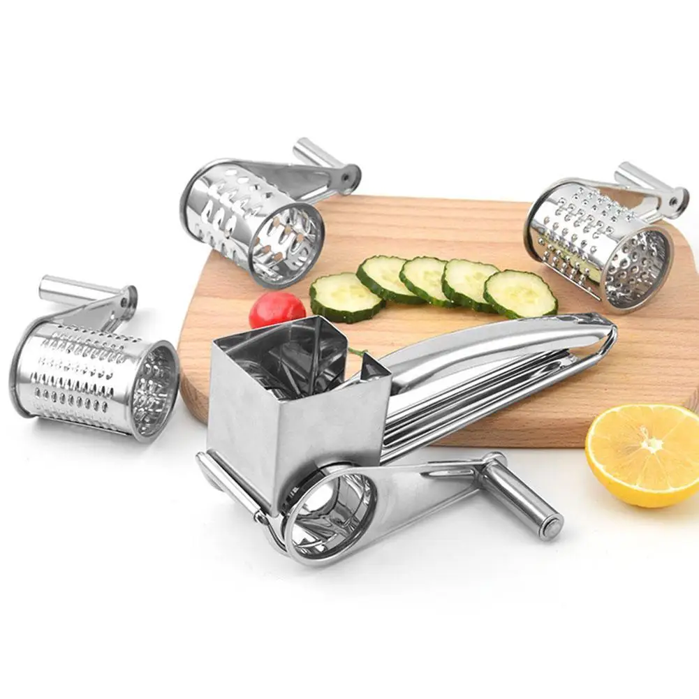 

Cheese Grater With Handle Practical Chocolates Shredder Cutter Ginger Grater Rotary Planer Hand-cranked Drum Stee K0e5