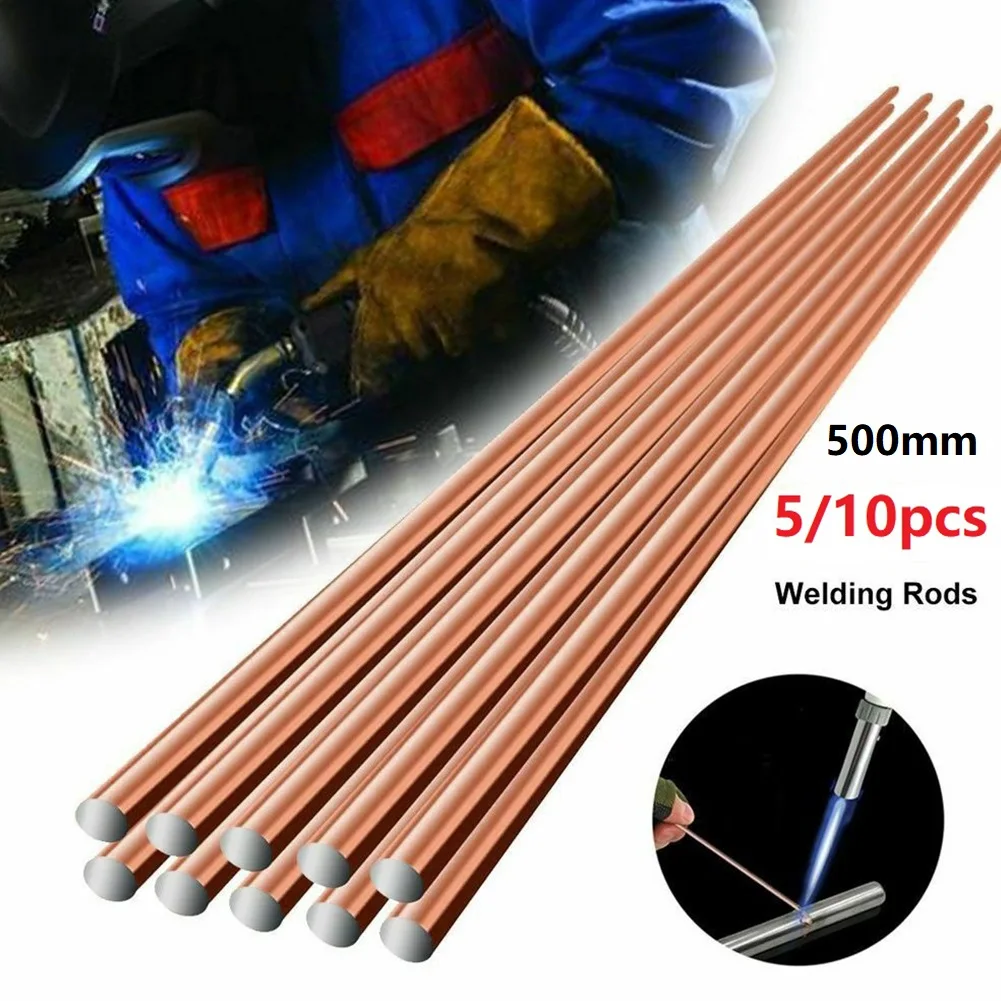 

5/10Pcs 1.0/1.5/2.0/2.5mm*500mm Brass Welding Rod Phosphorus Copper Welding Wire Electrode Soldering Rod No Need Solder Powder