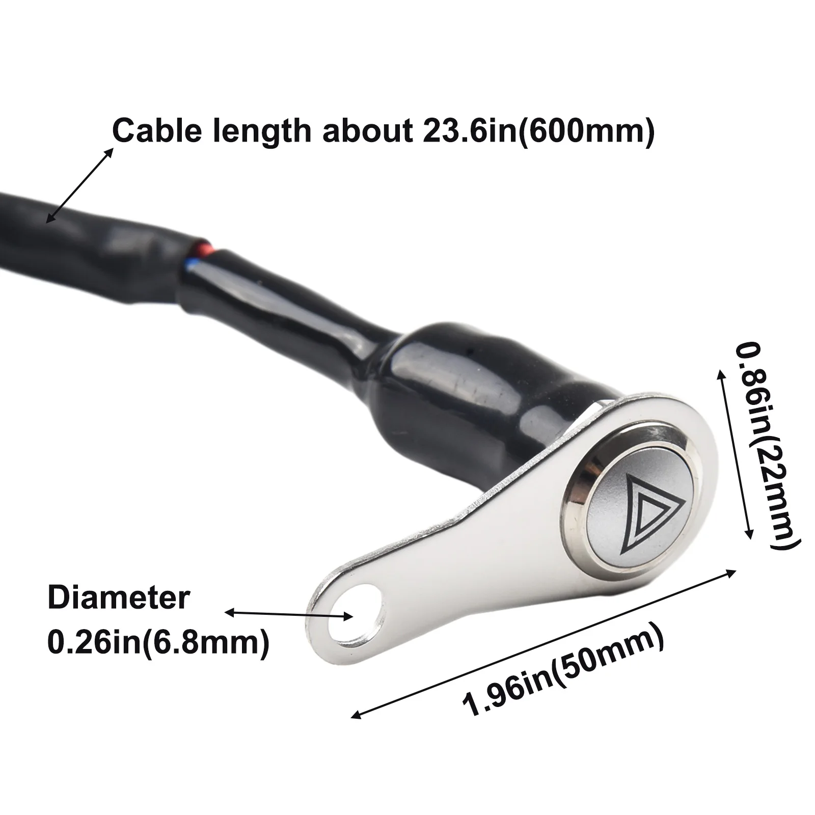 

Red LED Motorcycle Switch ON+OFF Handlebar Mount Push Button 12V Work Light Manual-return Button(ON/OFF) With Indicator